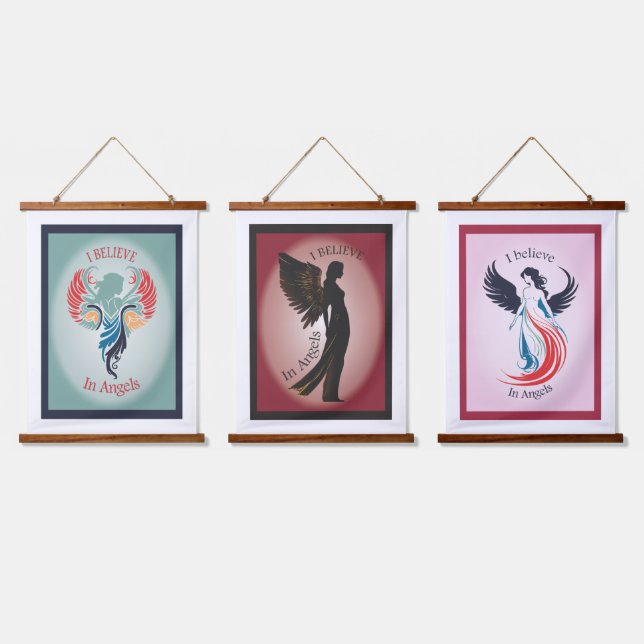 Angelic collection Wood Topped Wall Tapestry (Triple)