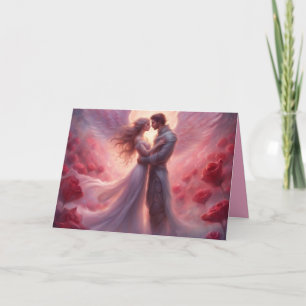 Angelic couple romance roses Valentines Day Card