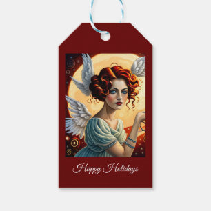 Angelic Delight: Happy Holidays Gift Tags