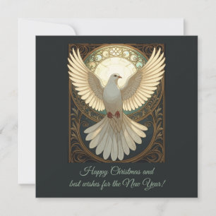Angelic Dove Vintage Art Nouveau Vector Holiday Card