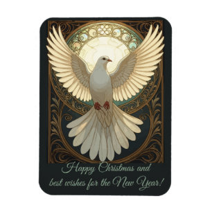 Angelic Dove Vintage Art Nouveau Vector Magnet