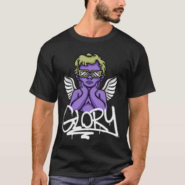 Angelic Figure With Sunglasses streetwear T-Shirt (Front)