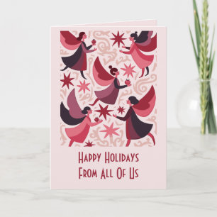 Angelic Figures Mid-Century Modern Kitschmas Card