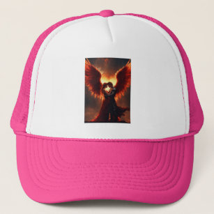 Angelic Flight Embrace Printed Trucker Hat