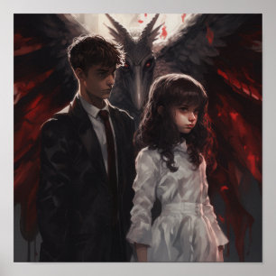 Angelic Girl and Demon Boy - Heavenly Inspiration  Poster