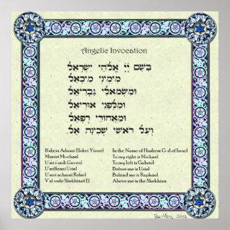 Angelic Invocation | Hebrew, English Poster