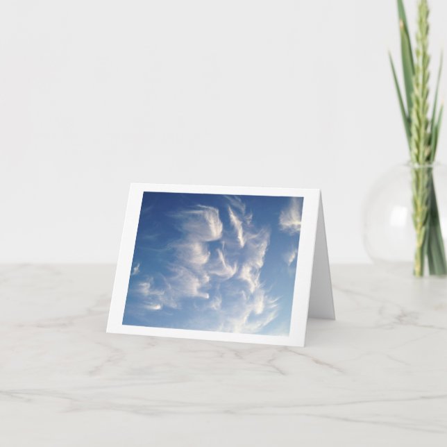 Angelic Looking Clouds Beautiful Wispy Clouds Card (Front)