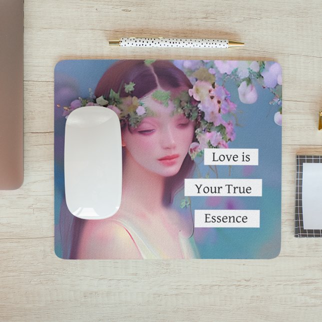 Angelic Maiden and Inspirational Quote Ethereal Mouse Mat (Creator Uploaded)