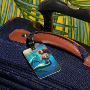 Angelic Mermaid Swimming With Dolphins, Luggage Tag