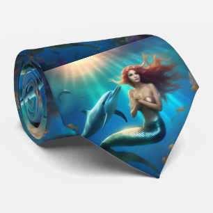 Angelic Mermaid Swimming With Dolphins, Tie