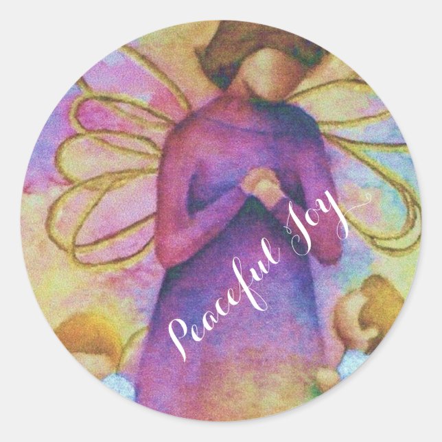 ANGELIC PEACEFUL JOY CLASSIC ROUND STICKER (Front)