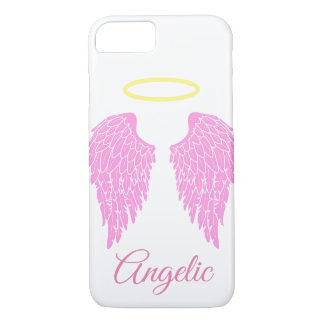 Angelic Pink Angel Wings & Halo Case-Mate iPhone Case (Back)