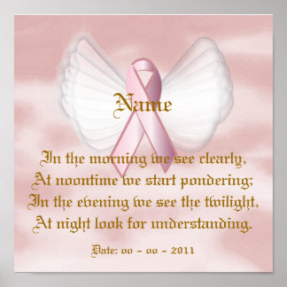 Angelic Pink Ribbon Poem Poster - Customise