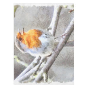 Angelic Robin Watercolor Tablecloth