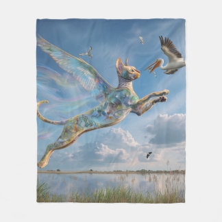 Angelic Sphynx Fleece Blanket