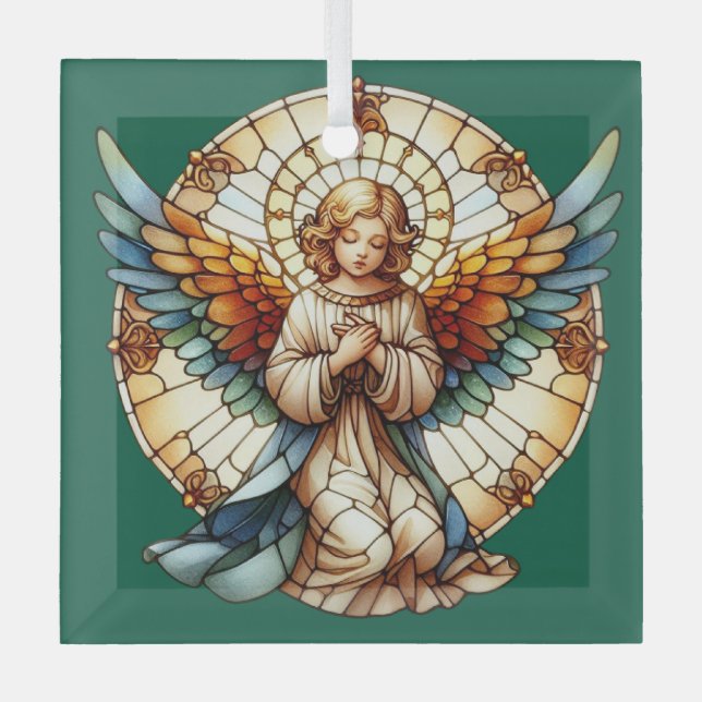 Angelic Stained Glass Reversible Glass Tree Decoration (Front)