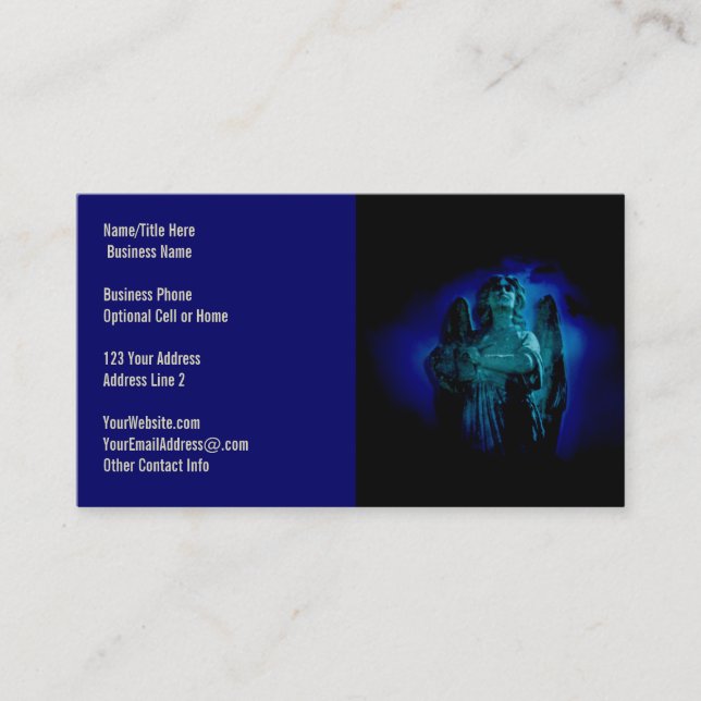 Angelic Statue Guardian Angel Business Card (Front)