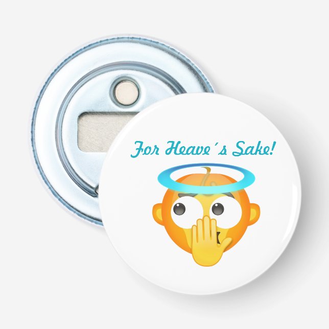 Angelic Surprise emoji Bottle Opener (Front)