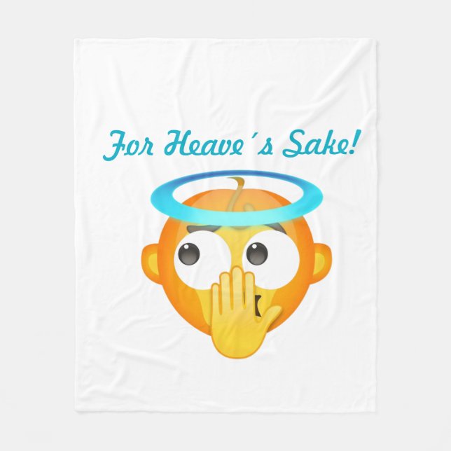 Angelic Surprise emoji Fleece Blanket (Front)