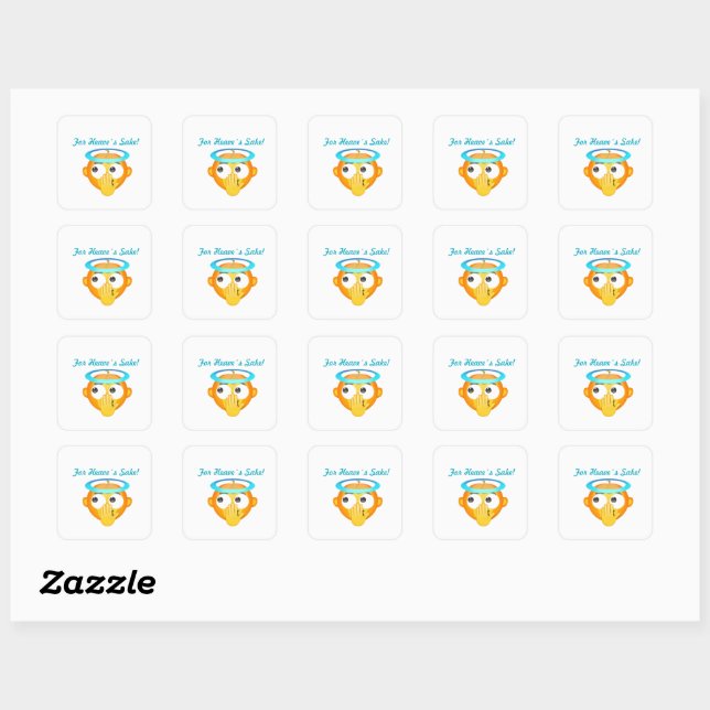 Angelic Surprise emoji Square Sticker (Sheet)