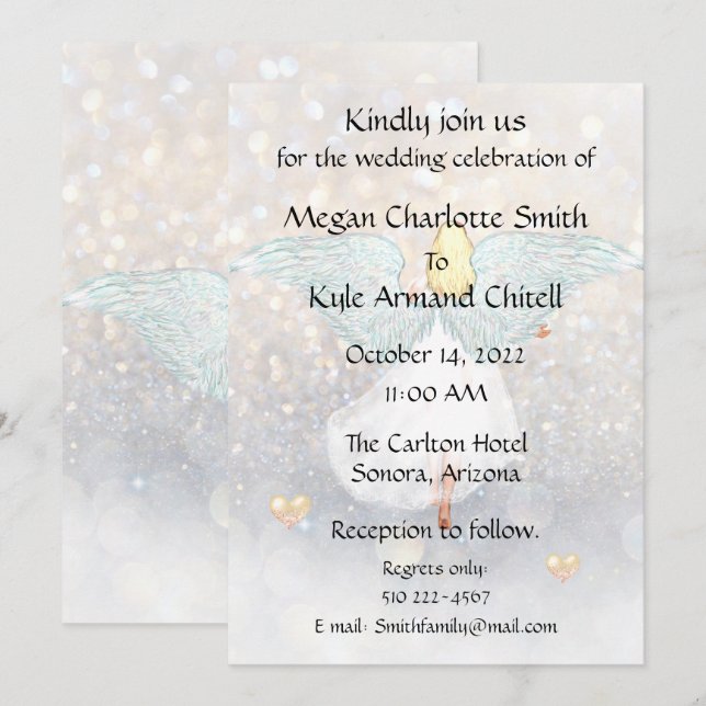 Angelic Wedding Invitation (Front/Back)
