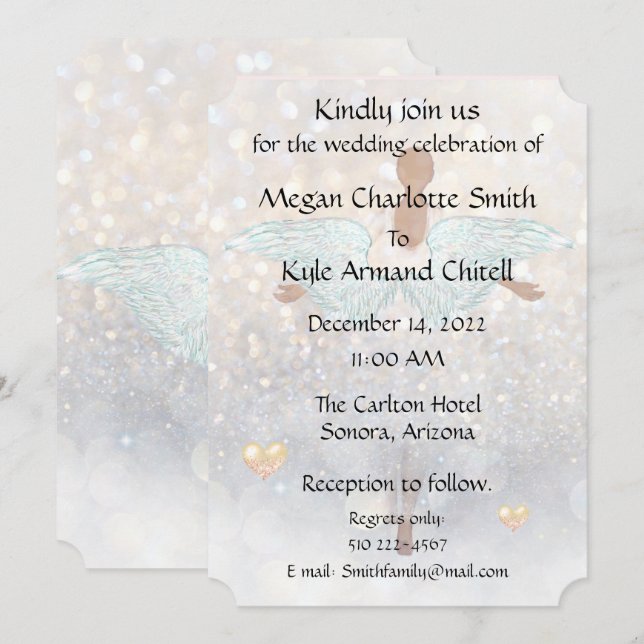 Angelic Wedding Invitation 2 (Front/Back)