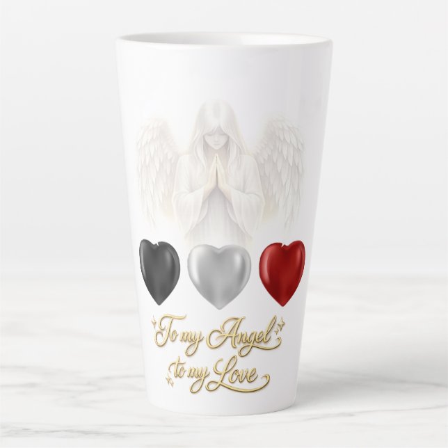 AngelicFaith SilverHeart Latte Mug (Front)