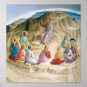 Angelico Sermon On The Mount Vintage Art Poster