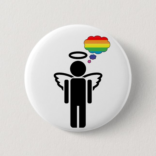angelicon. rainbow thoughts : 6 cm round badge (Front)