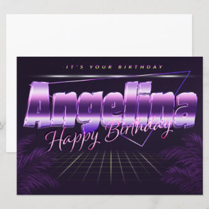 Angelina Name First name pura retro card Birthday