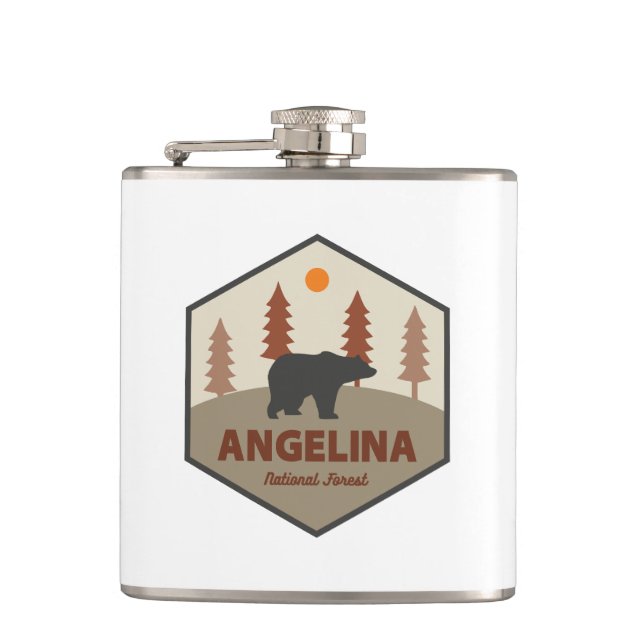 Angelina National Forest Texas Bear Hip Flask (Front)