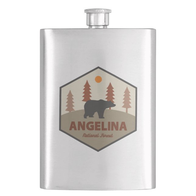 Angelina National Forest Texas Bear Hip Flask (Front)