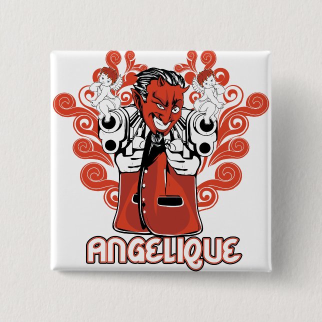 angelique black 15 cm square badge (Front)