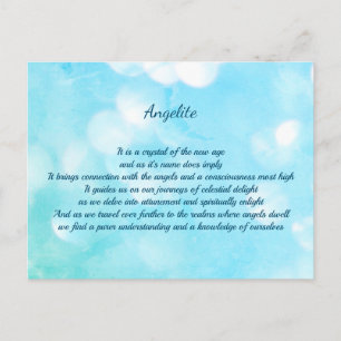 Angelite Crystal Healing Poem Postcard