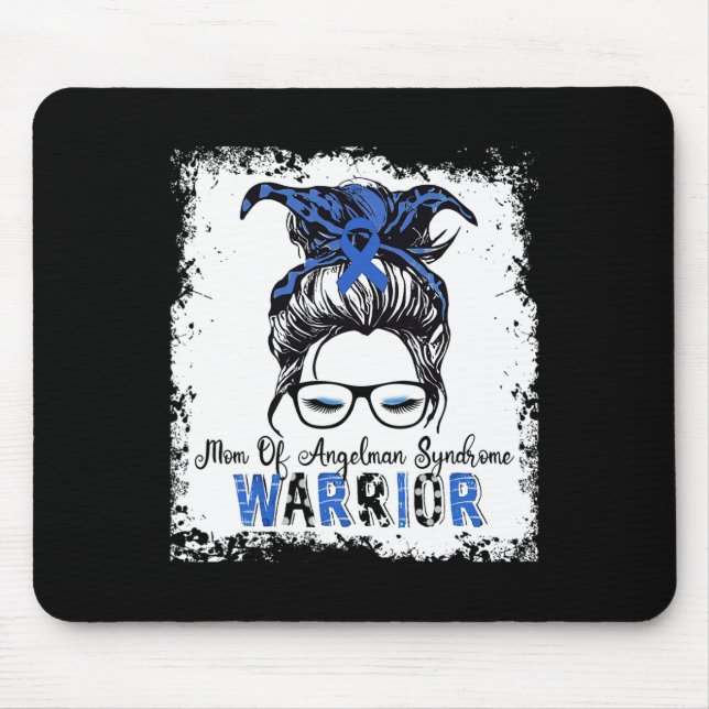 Angelman Syndrome Awareness Mum Warrior Blue Ribbo Mouse Mat (Front)