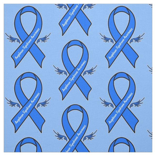 Angelman Syndrome Awareness Ribbon Angel Wings Fabric (Swatch)