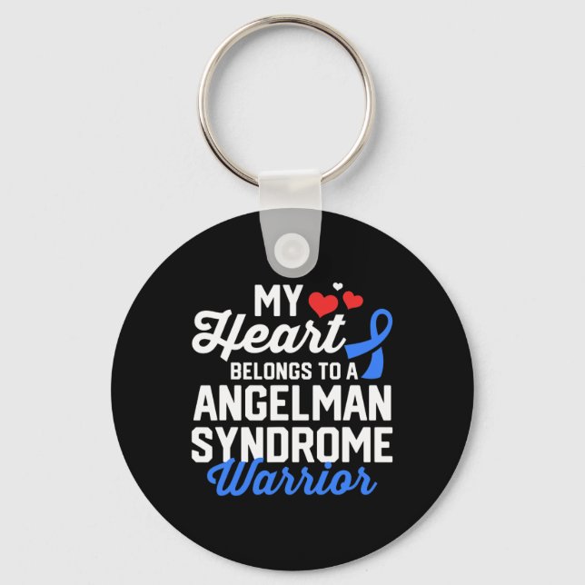 Angelman Syndrome Warrior Survivor Support Awarene Key Ring (Front)