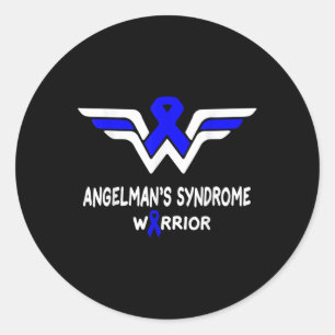 Angelmans Syndrome Awareness Warrior Support Blue Classic Round Sticker