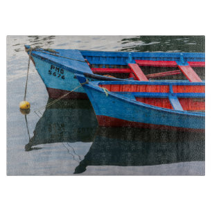 Angelmo harbour, fishing boats. cutting board