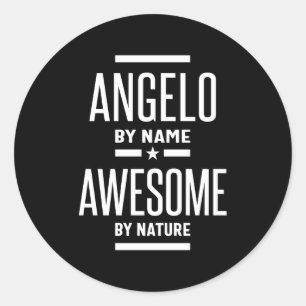 Angelo Personalised Name Birthday Gift Classic Round Sticker