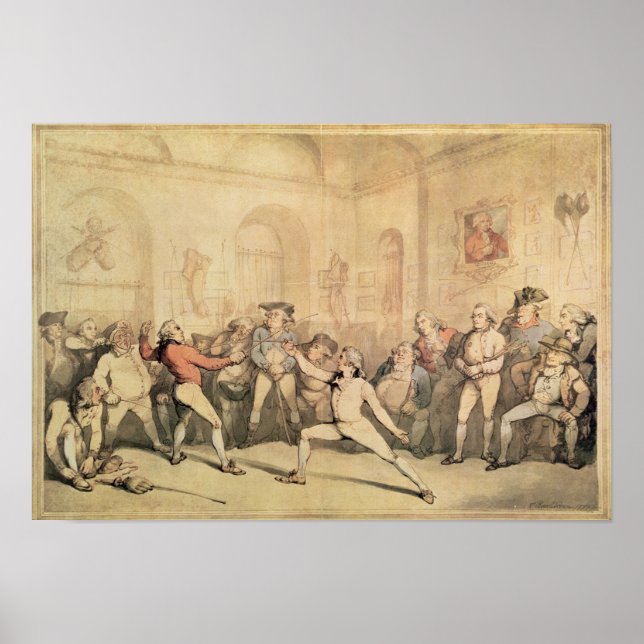Angelo's Fencing Room, pub. 1787 Poster (Front)