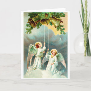 Angels and bells holiday card