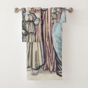 Angels and Children by Sir Edward Burne–Jones Bath Towel Set