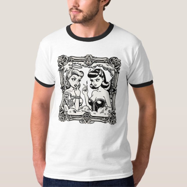 Angels and devil consult T-Shirt (Front)