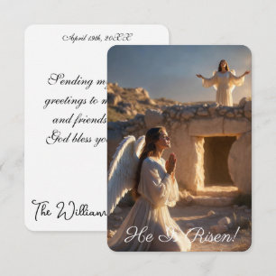  Angels Announcing Resurrection Image  Greetings Card