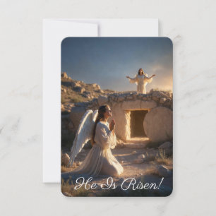  Angels Announcing Resurrection Image  Greetings Card