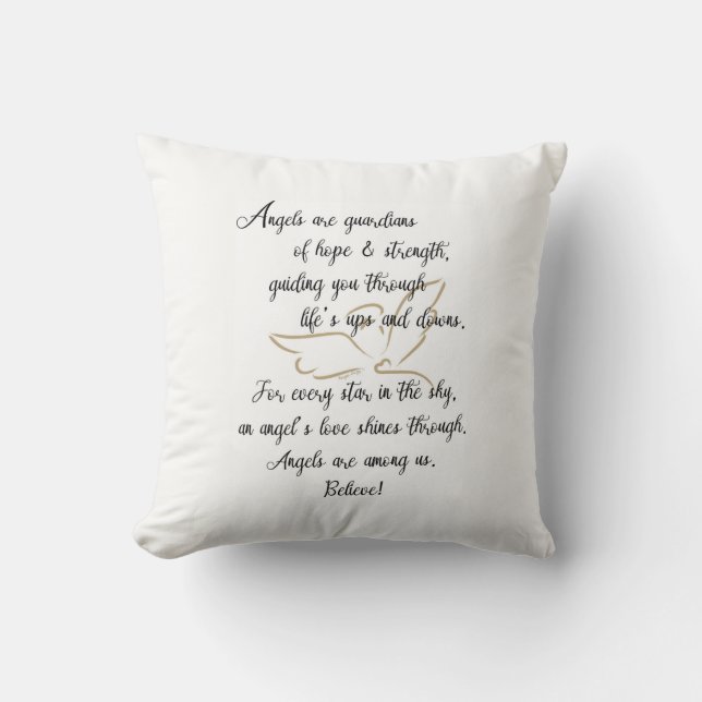 Angels are guardians of hope & strength..pillow cushion (Front)