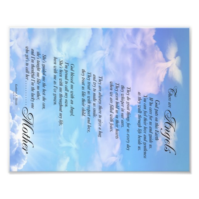 Angels are Mothers Poem Photo Print (Front)