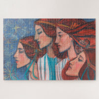 Angels Art Nouveau Ginger Auburn Red Hair Women