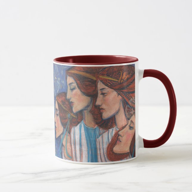 Angels Art Nouveau Ginger Auburn Red Hair Women Mug (Right)